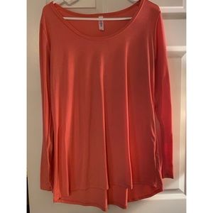 LuLaRoe Peach Lynnae Long Sleeve Shirt